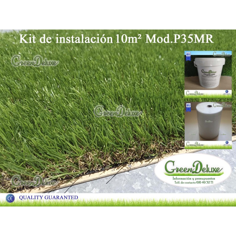 Kit 10m² césped artificial Greendeluxe Niza P35MR