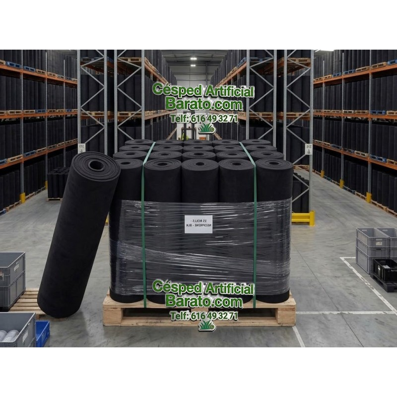 Palet 12 Bobinas Geotextil Poliéster Negro 120 g/m² (1,60 x 100 m) | Total 1.920 m²
