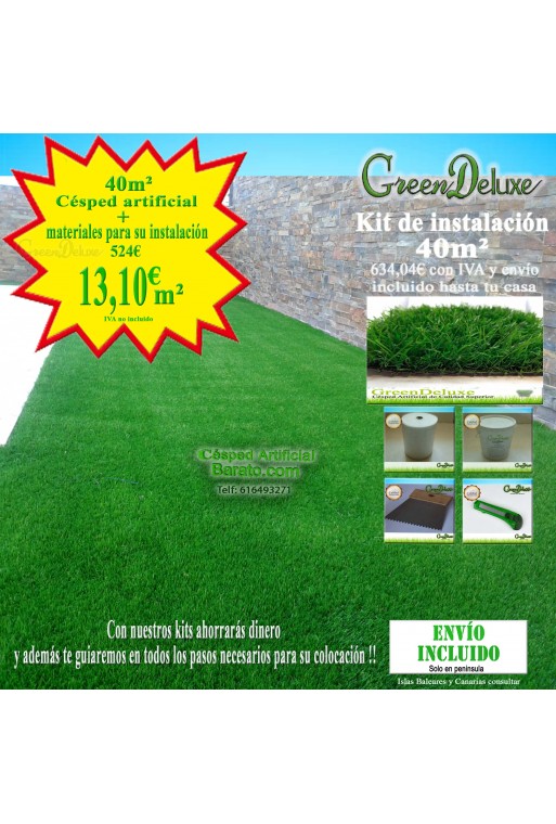 CÉSPED ARTIFICIAL KIT DE  40M² - GDN39SC